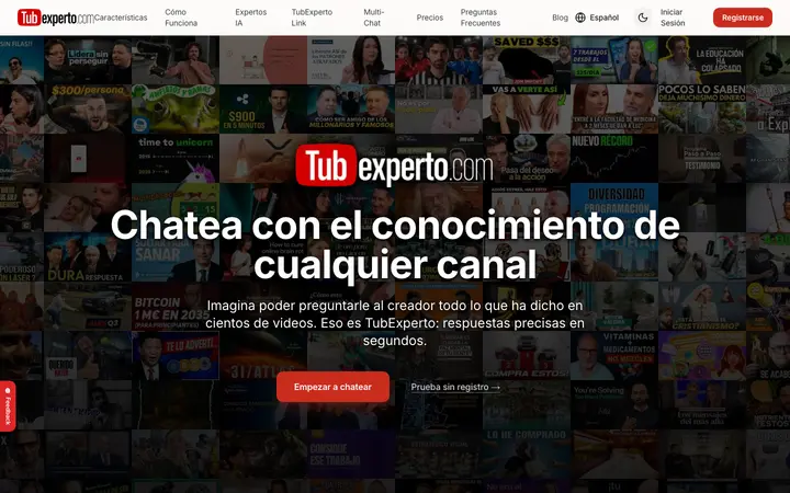 Captura de la interfaz de TubExperto